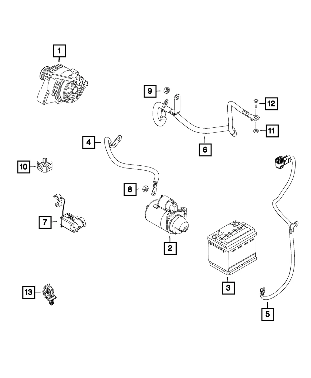 Battery Harness Clip, Export - Mopar (68202373aa)