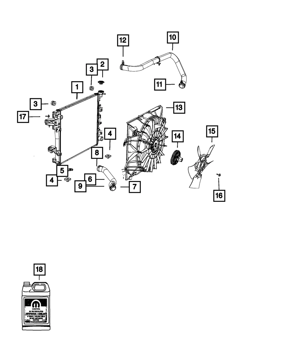 Cooling Module Fastener Kit - Mopar (68203647aa)