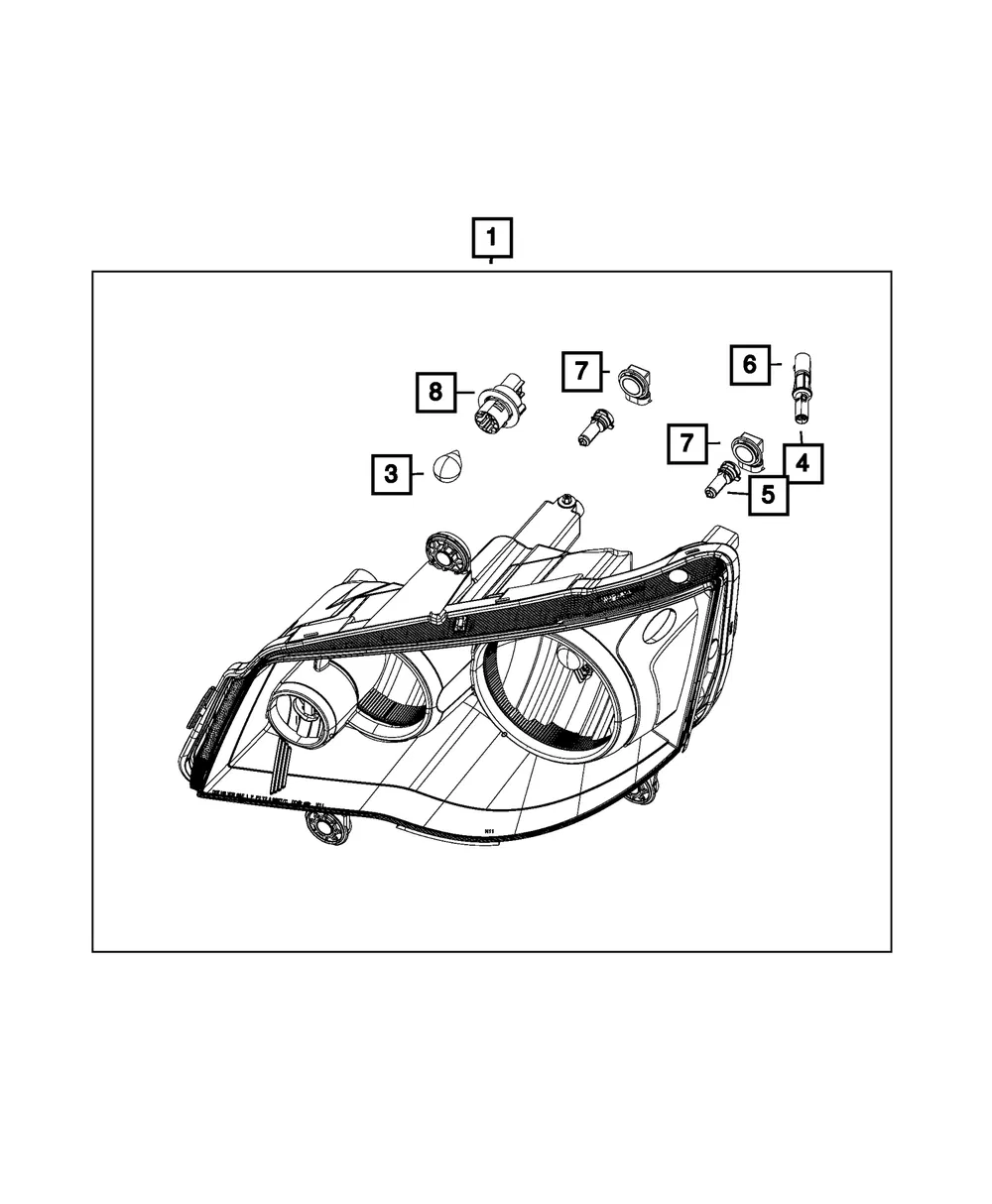 Headlamp Park And Turn Lamp, Left - Mopar (68206501ae)
