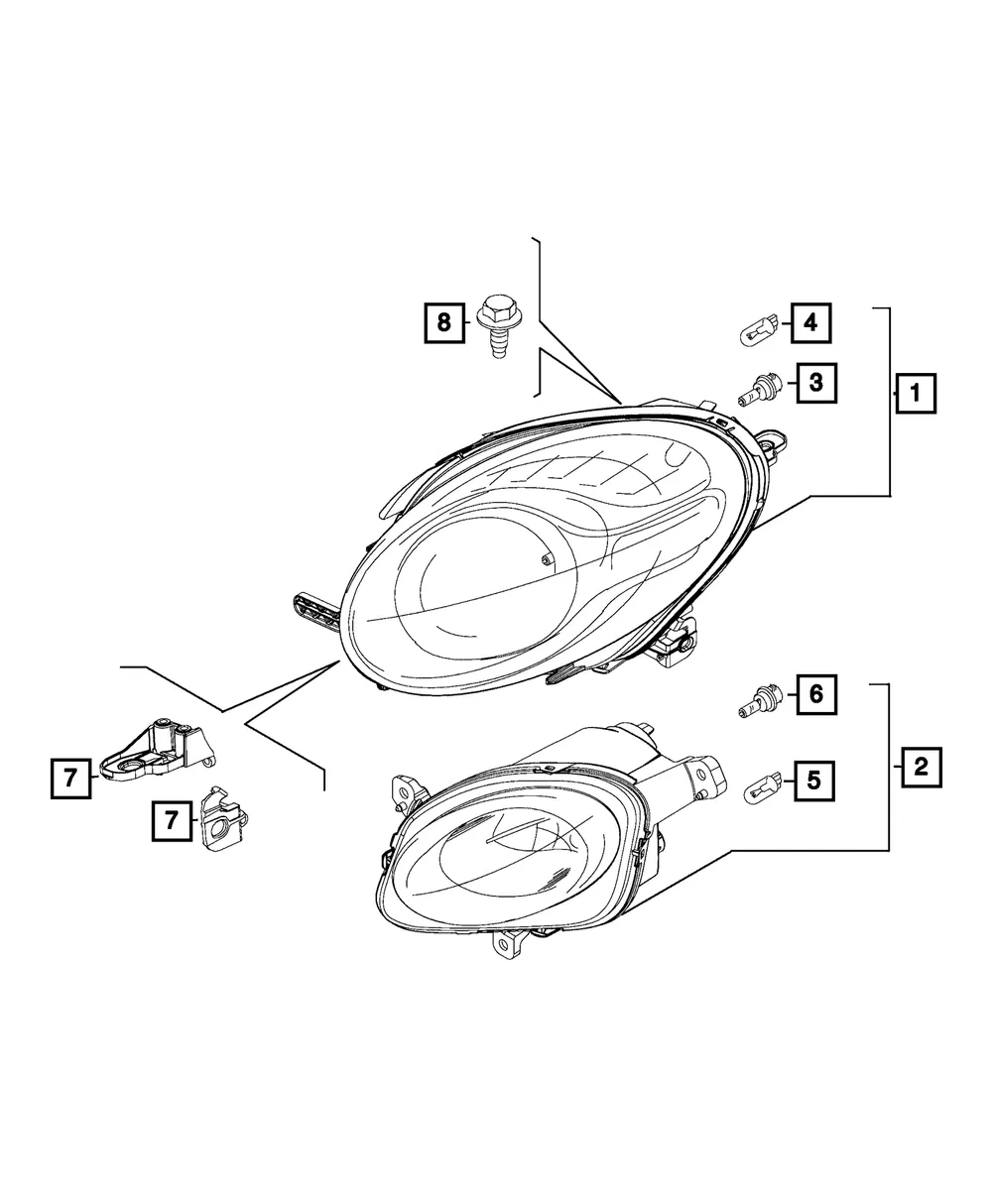 Headlamp, Primary, Left - Mopar (68223661aa)