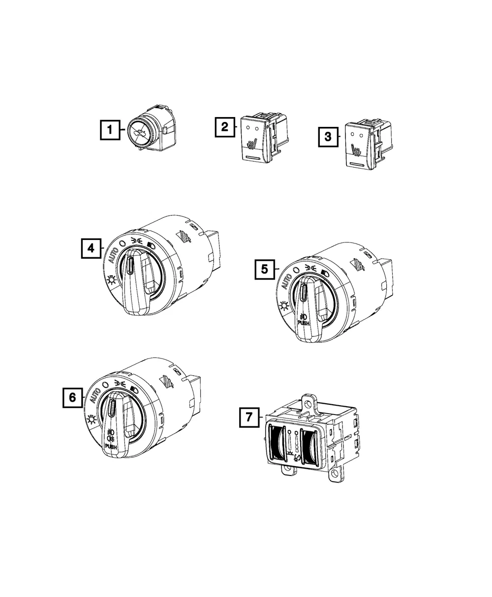 Headlamp Switch - Mopar (68240388AC)