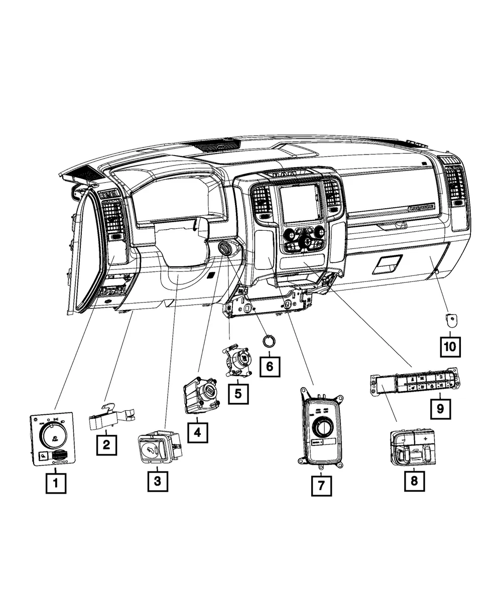 Instrument Panel Switch - Mopar (68241382AA)