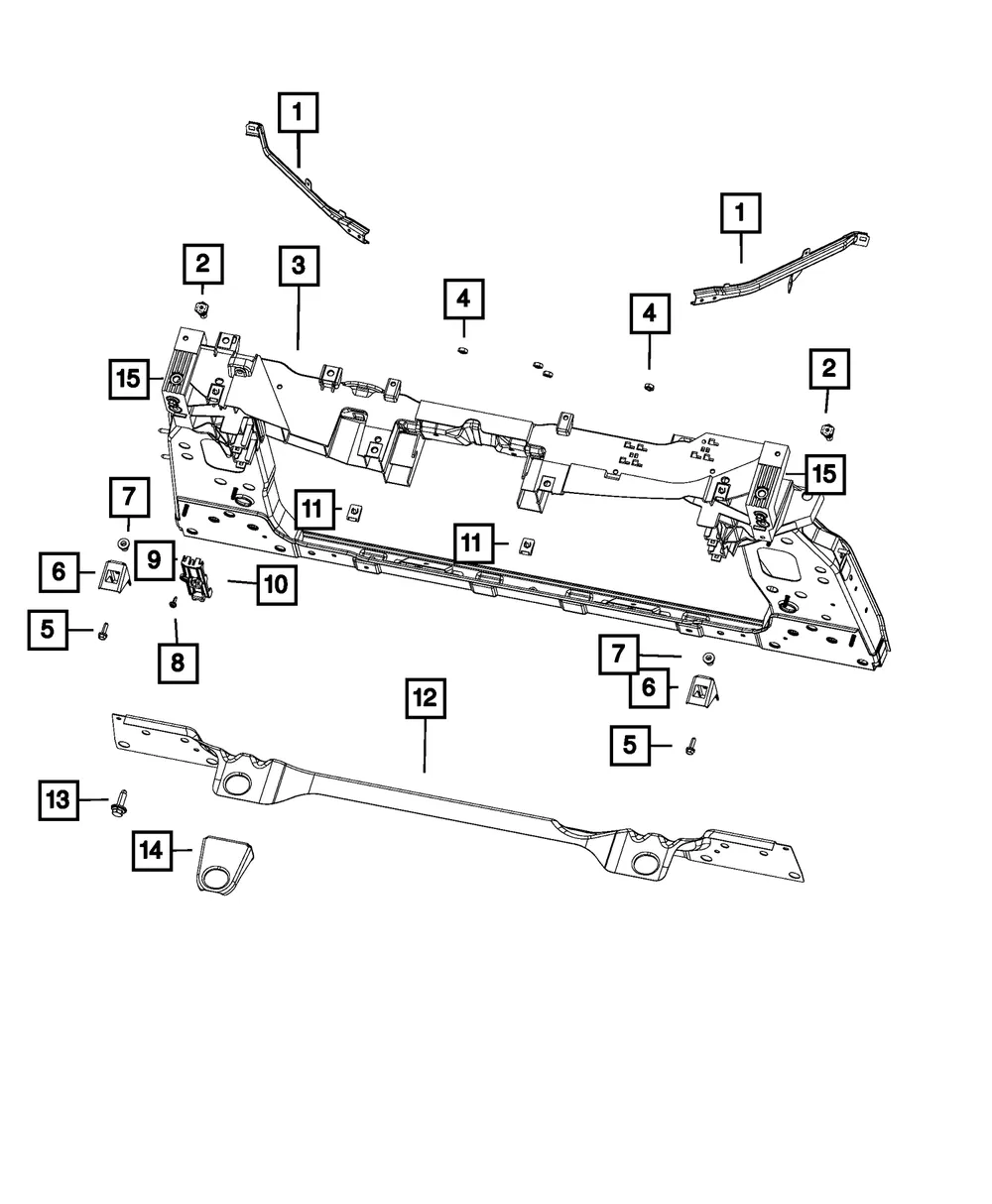 Cooling Module Bracket, Right Inner - Mopar (68244426AA)