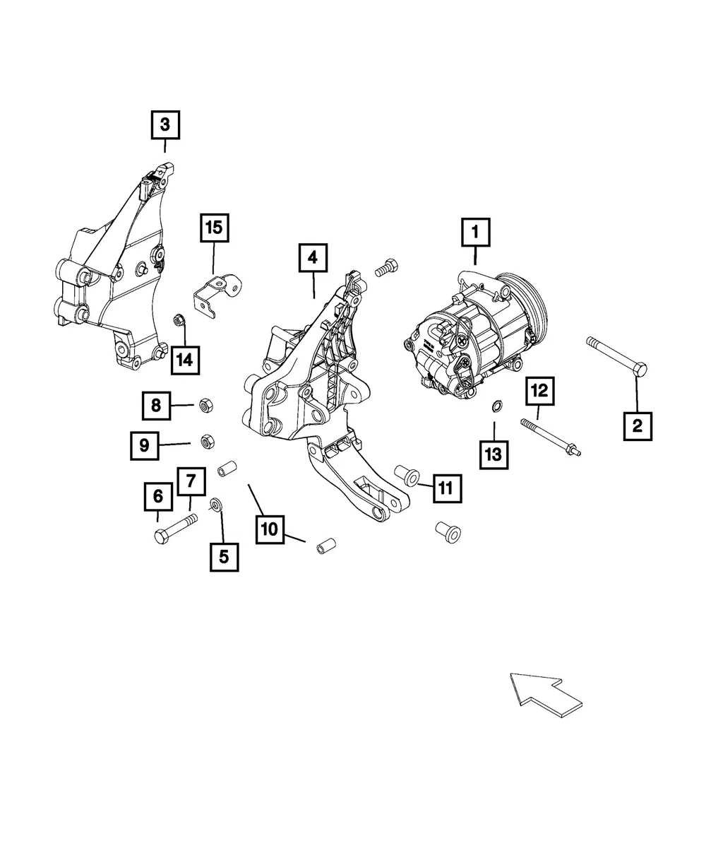 Alternator And Compressor Bracket - Mopar (68254565AA)
