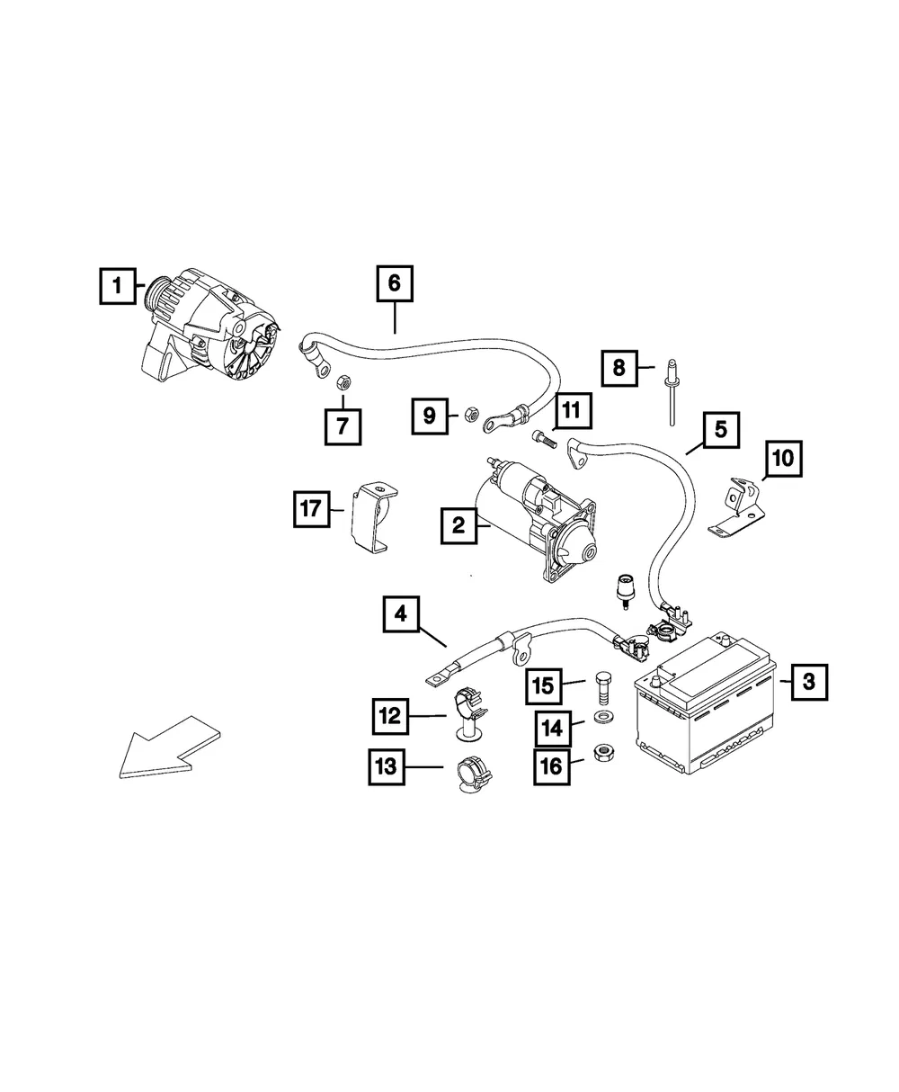 Alternator Wiring - Mopar (68266467aa)