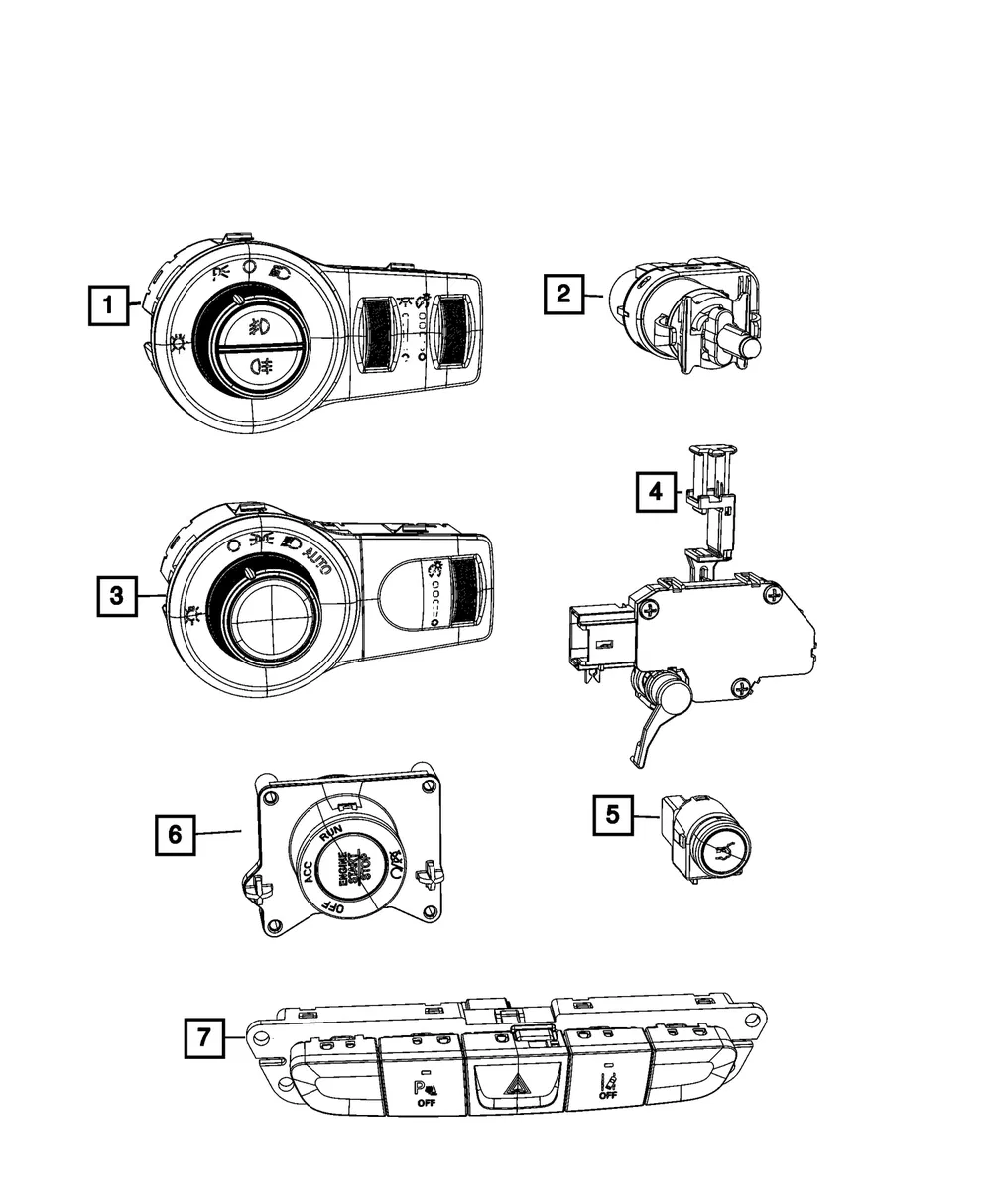 Headlamp Switch - Mopar (68286583ac)