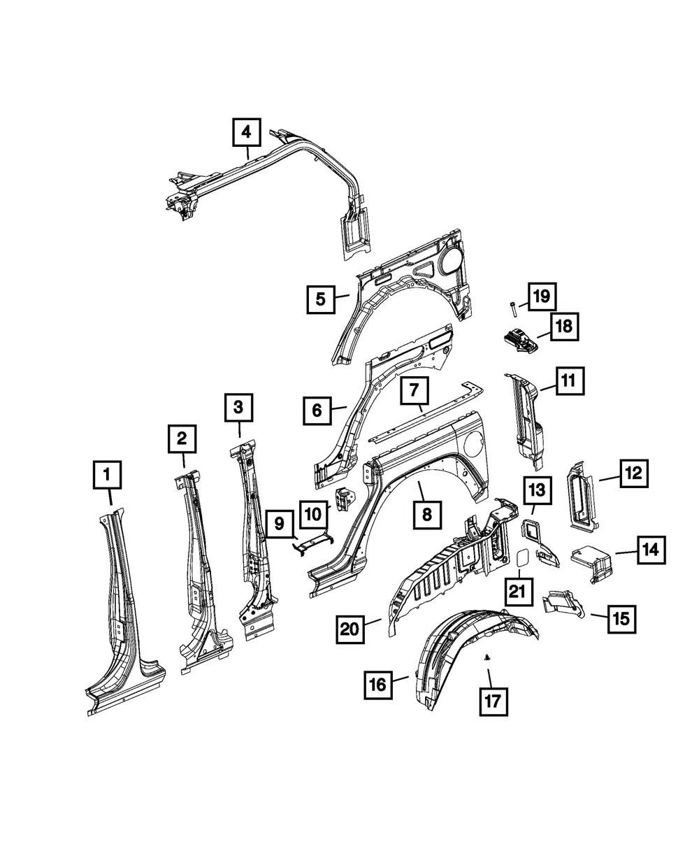 Taillamp Mounting Panel, Left - Mopar (68302721AF)