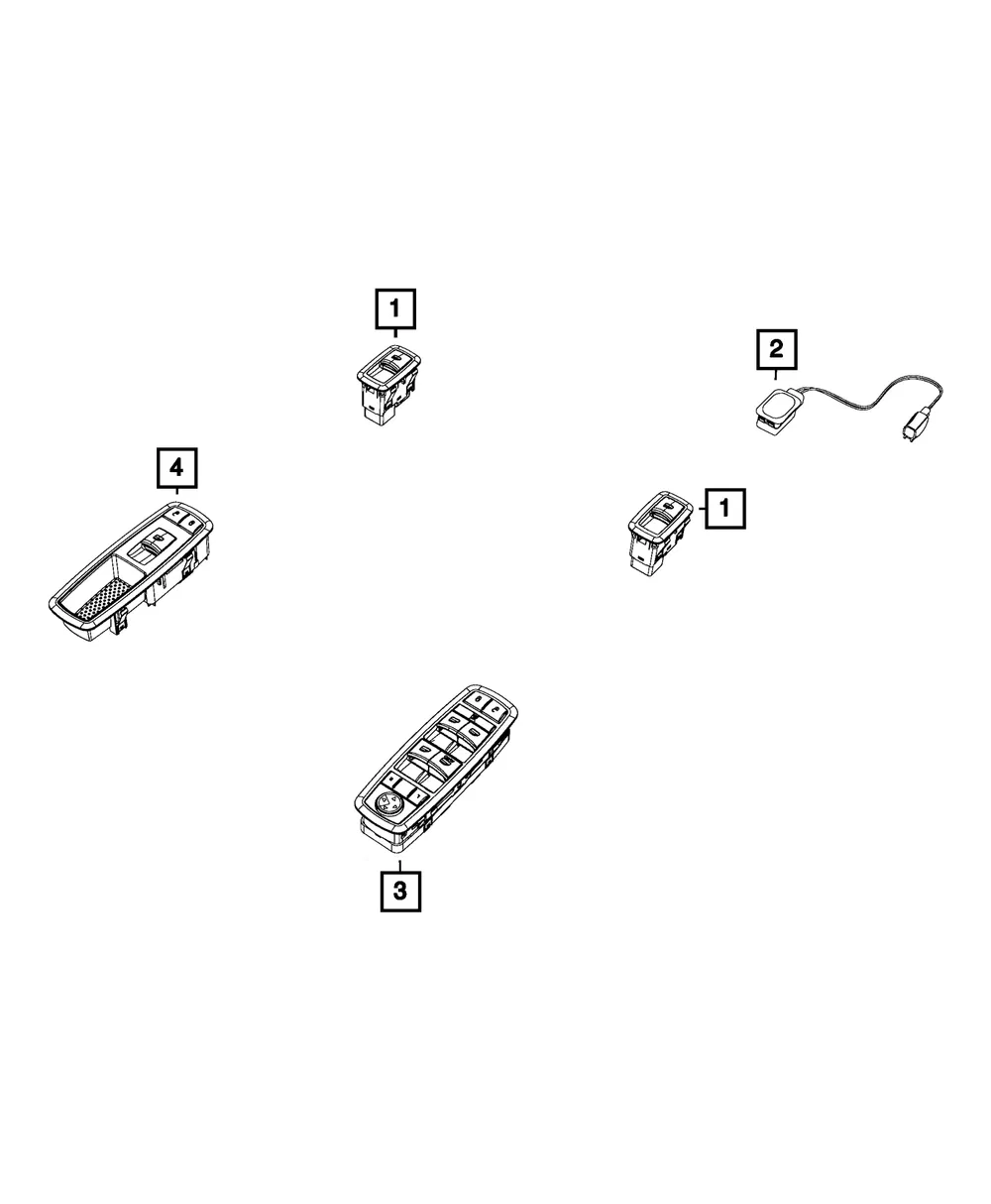 Window Switch - Passenger Side (RH) - Mopar (68307002AA)