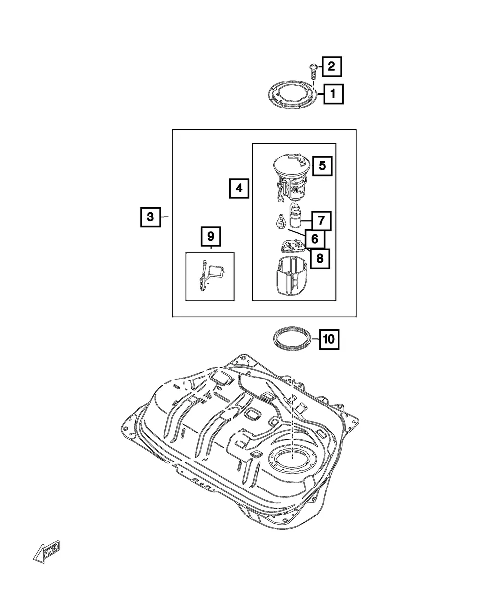 Fuel Pump/Level Unit Module - Mopar (68313125AA)