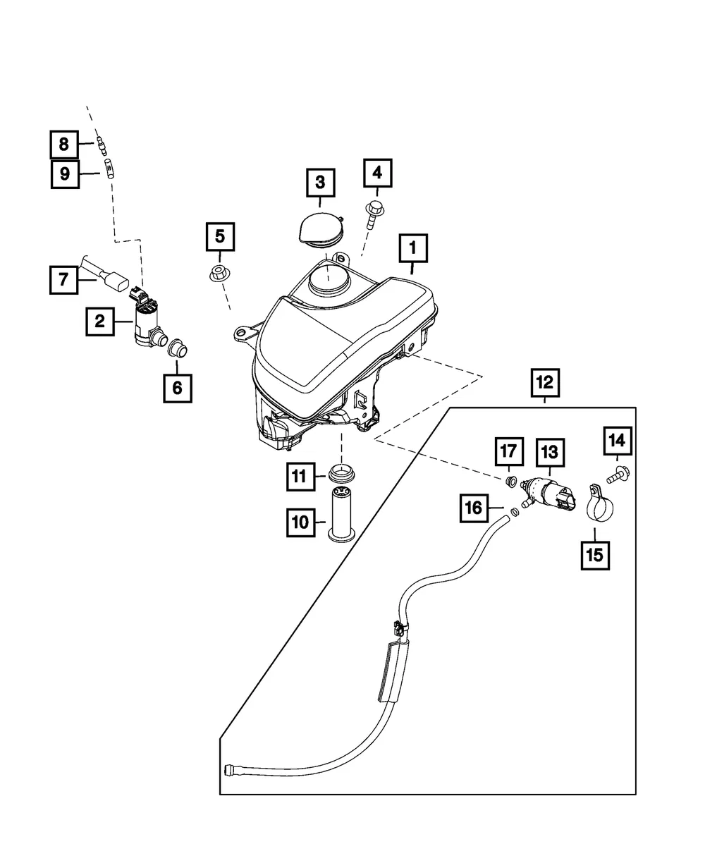 Washer Level Sensor Grommet - Mopar (68314555aa)