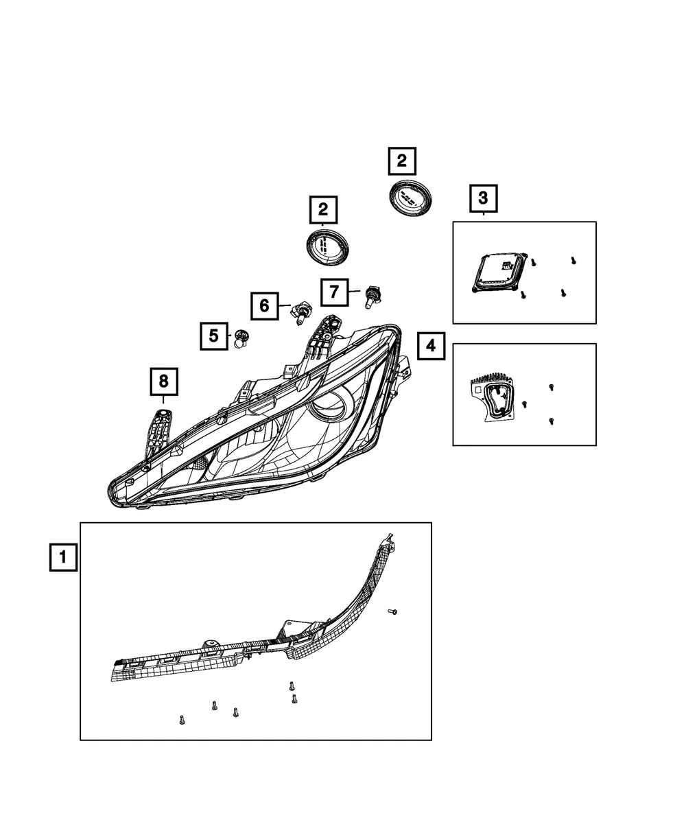 Headlamp Ecu Kit - Mopar (68329841ab)