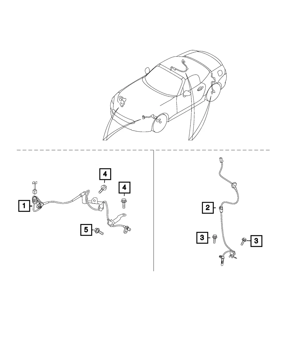 Anti-Lock Brakes Sensor, Right, Rear - Mopar (68333372aa)