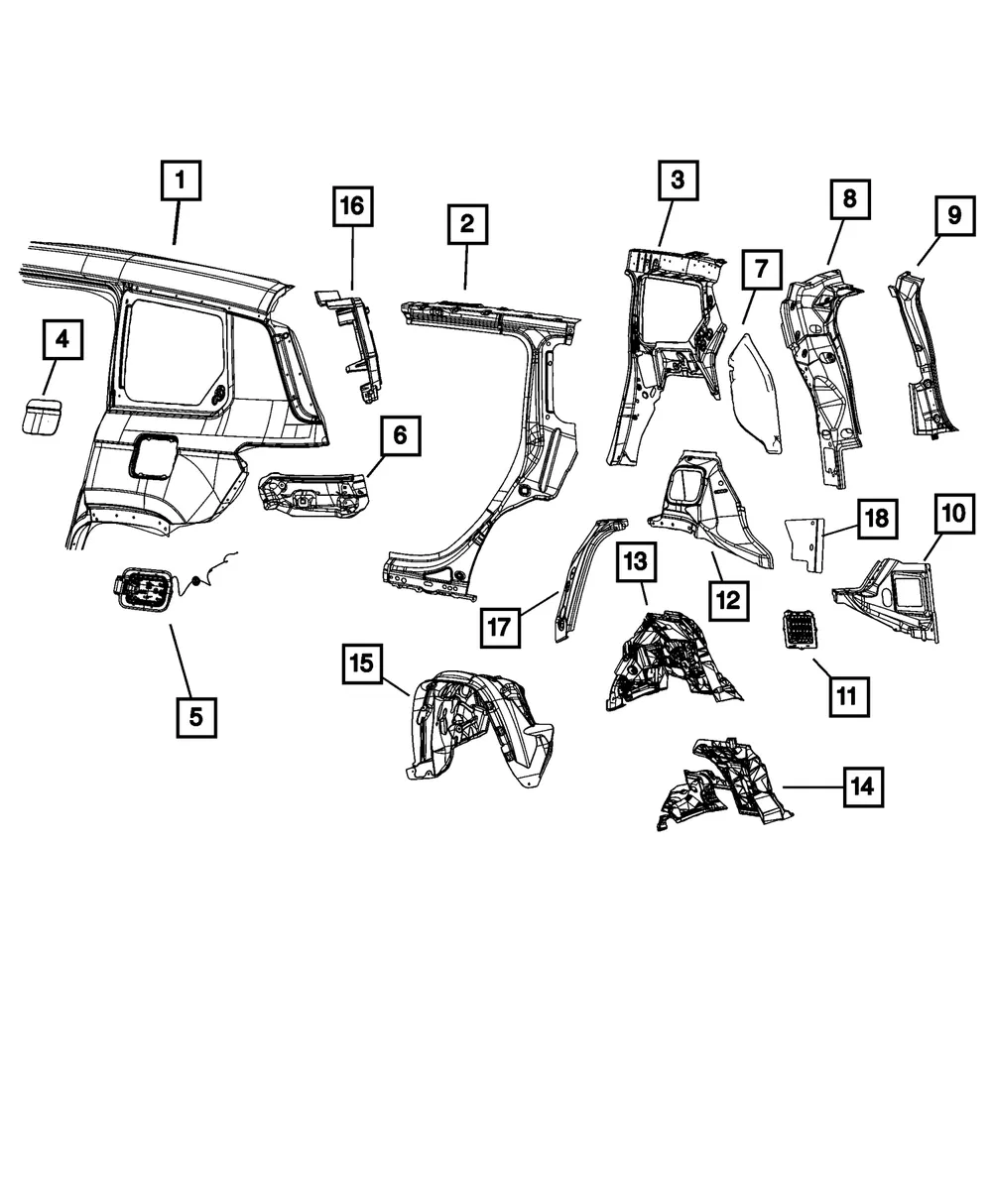 Taillamp Mounting Panel, Left - Mopar (68361013ab)