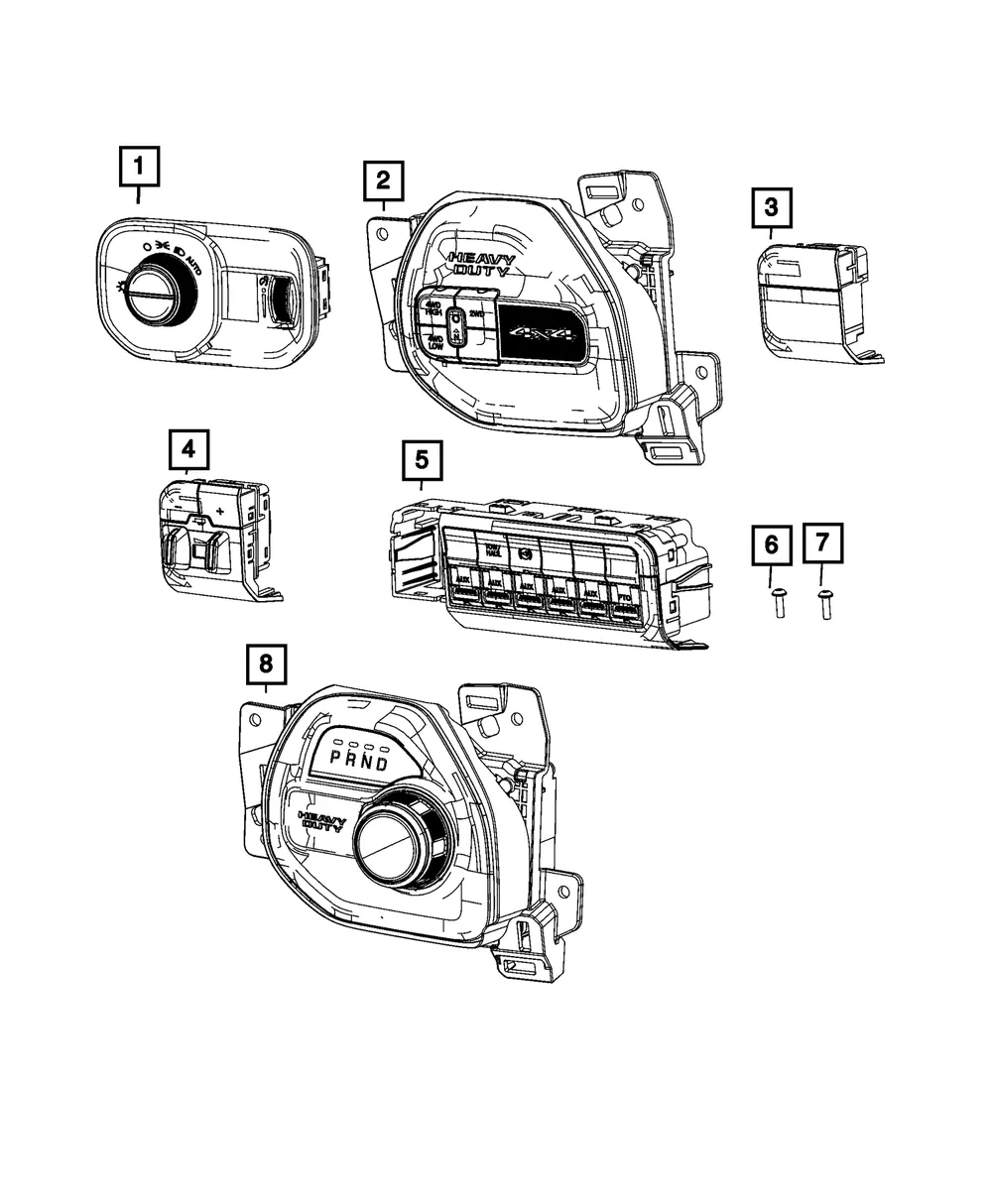 Headlamp Switch - Mopar (68365255aa)