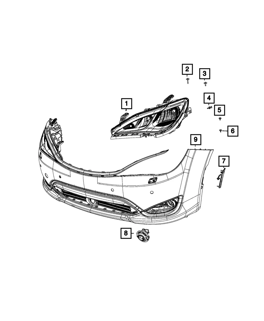 Headlamp, Right - Mopar (68370846ad)