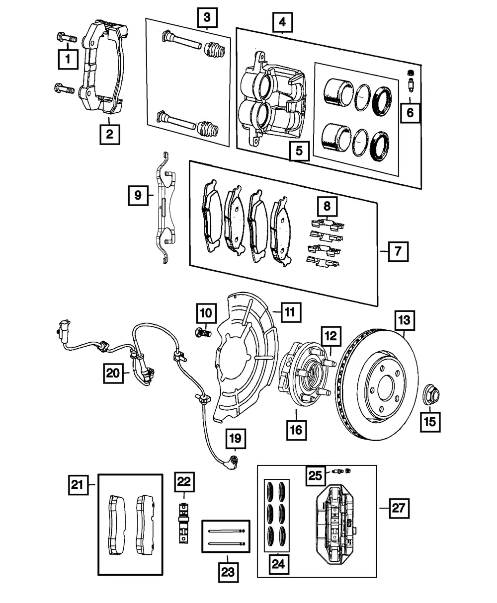 Wheel Speed Sensor - Mopar (68376728ae)