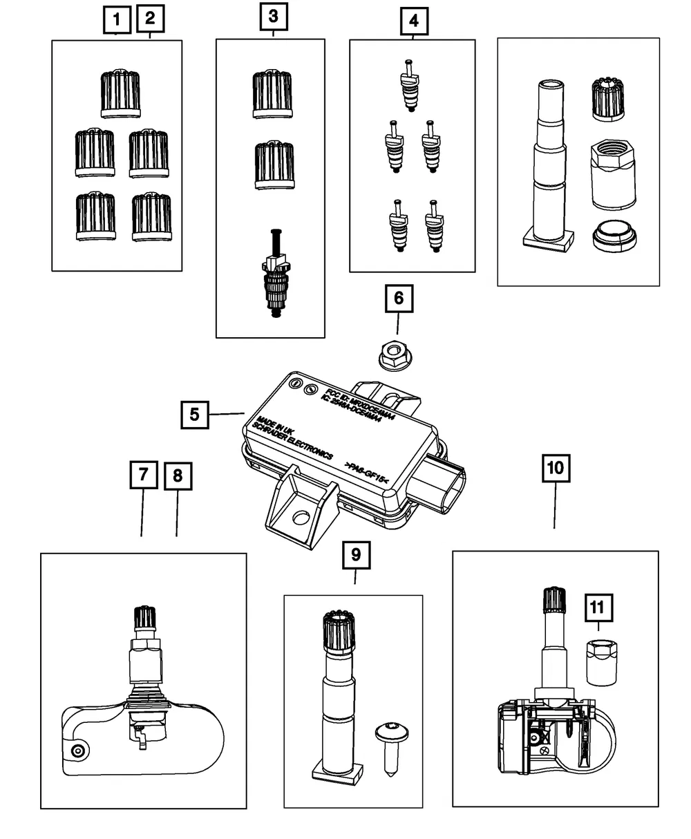 Tire Pressure Sensor Kit - Mopar (68406533aa)