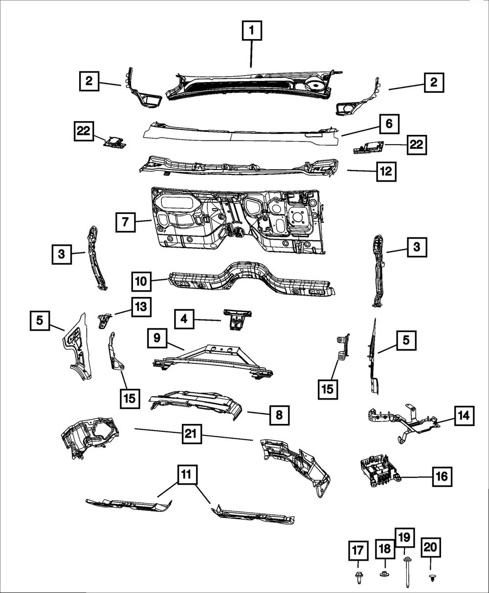 Wiper Module Mounting Bracket - Mopar (68431635aa)