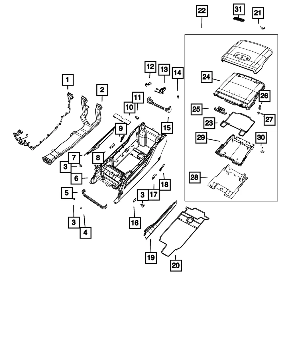 Console Wiring - Mopar (68438658aa)