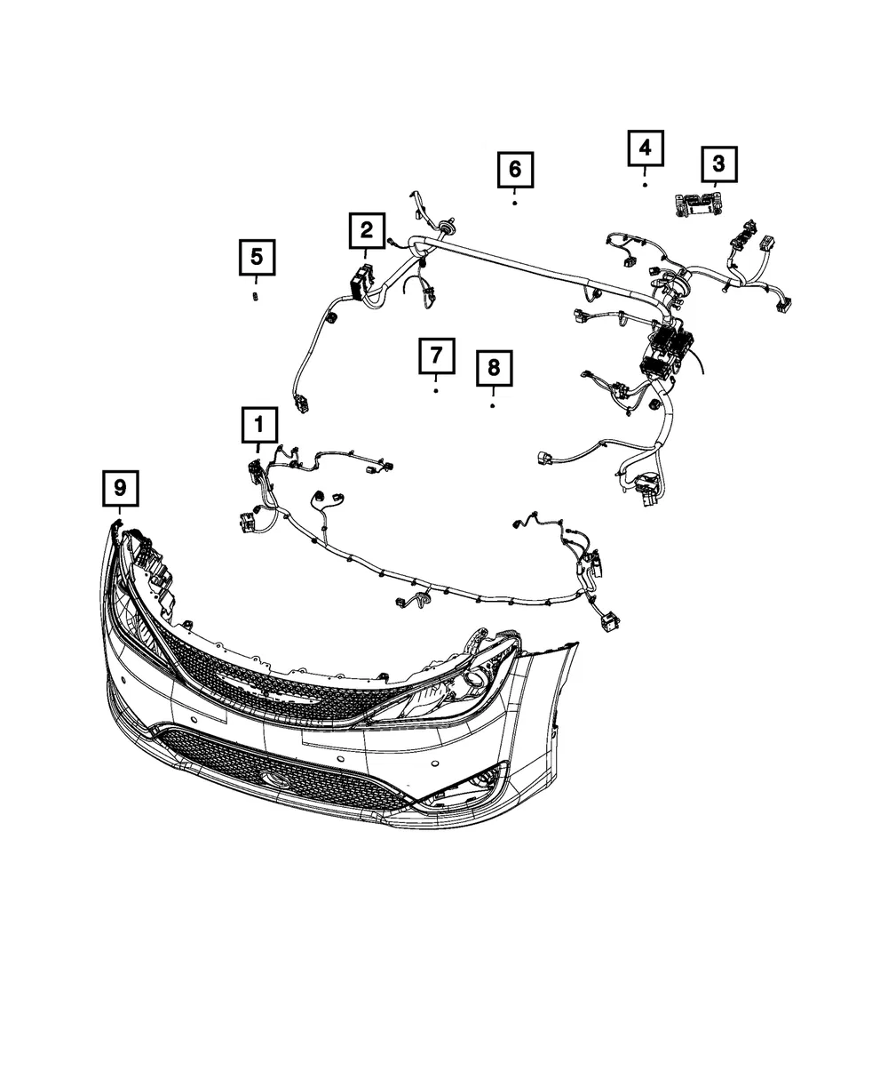 Front End Module Wiring - Mopar (68446547AC)
