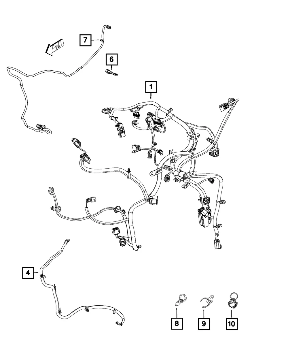 Engine Harness Clip - Mopar (68450993aa)