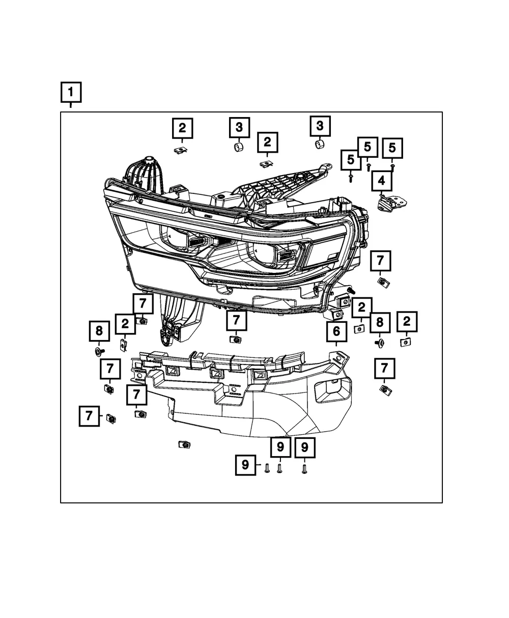 Headlamp, Left - Mopar (68477265ab)