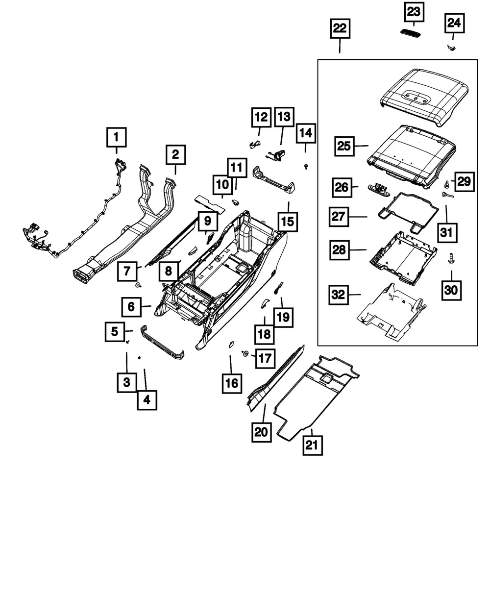 Console Wiring - Mopar (68488672aa)