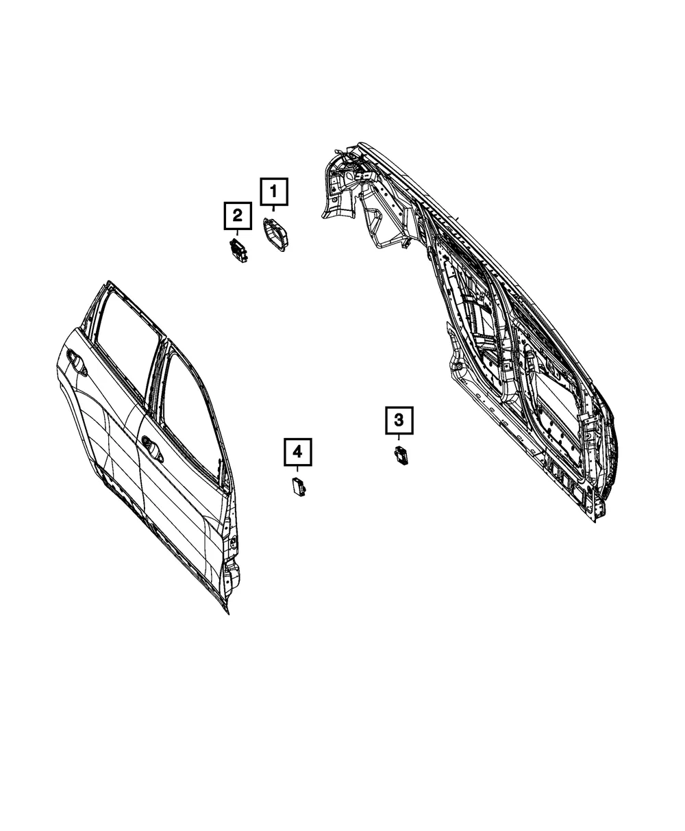 Door Module, Right - Mopar (68508946aa)