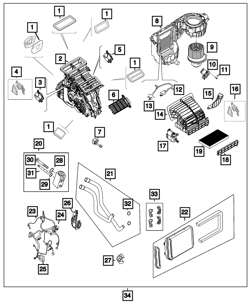 A/C And Heater Actuator - Mopar (68520497aa)