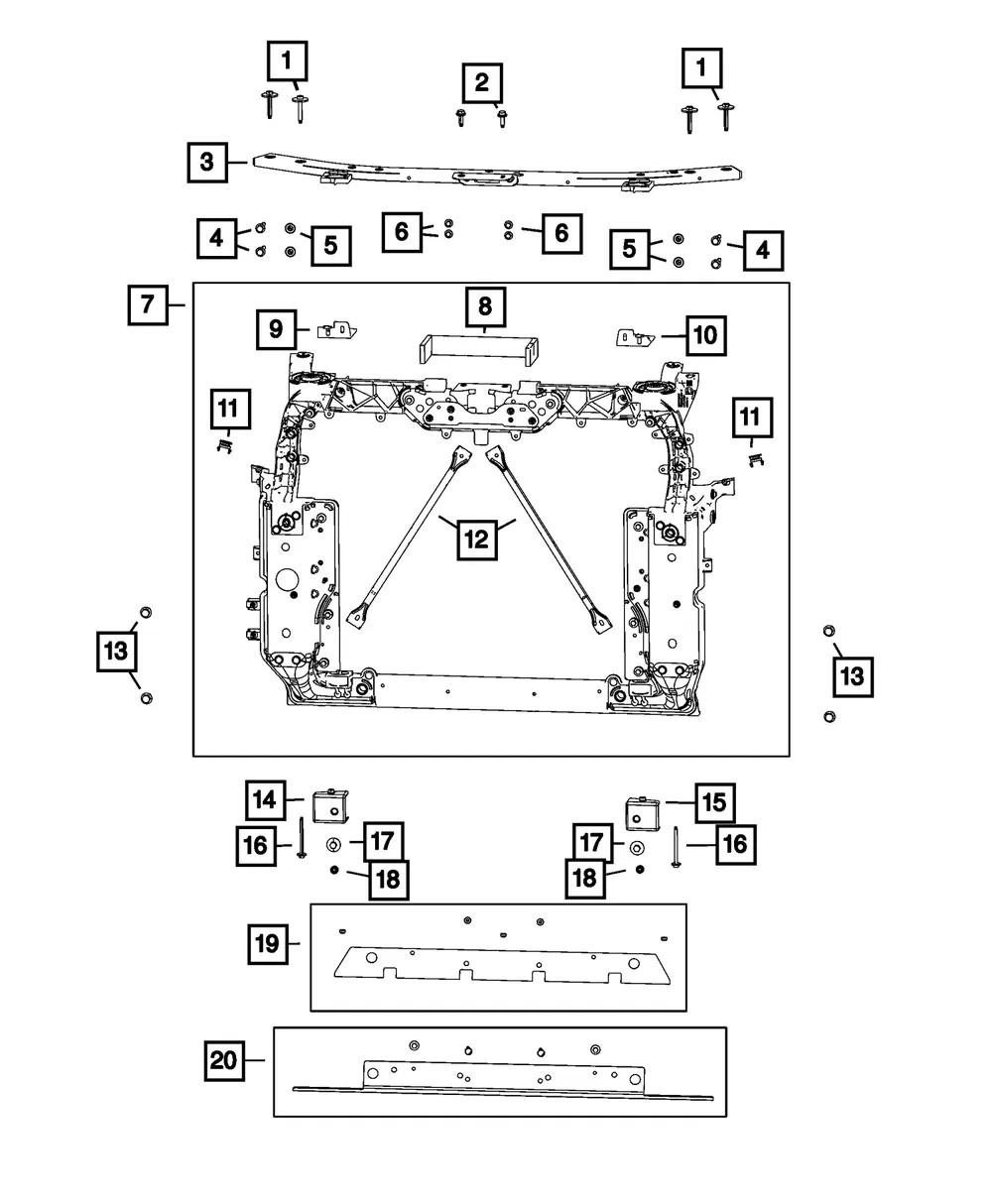Cooling Module Bracket - Mopar (68543805aa)