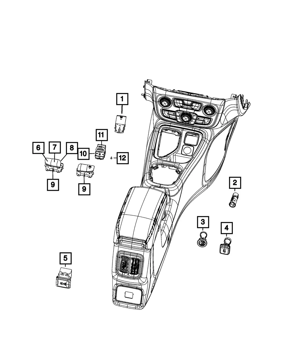 Terrain Select Switch Cap - Mopar (68544627aa)