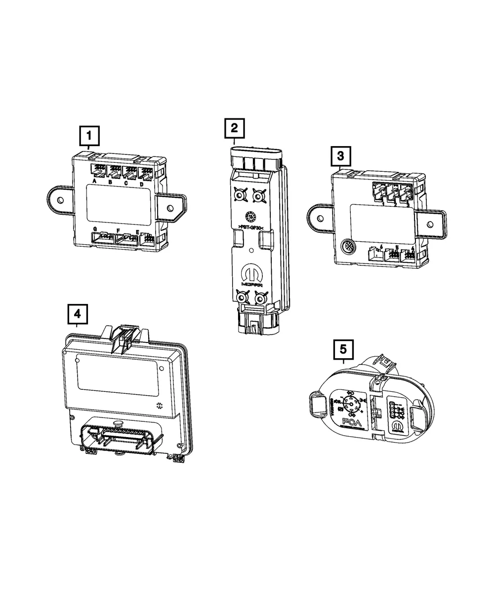 Front Door Module, Left - Mopar (68569327aa)