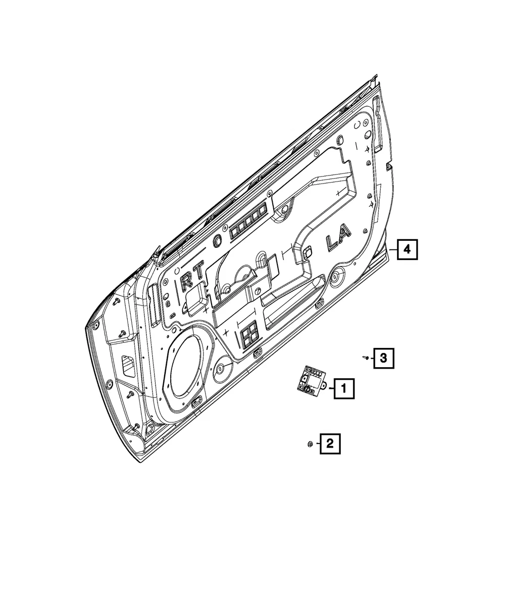 Front Door Module, Left - Mopar (68569349aa)