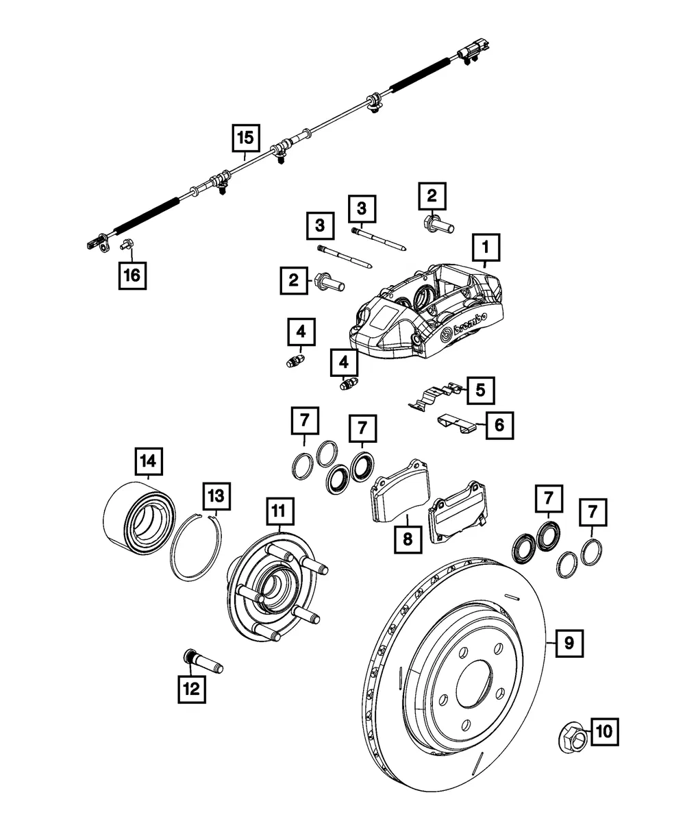Wheel Speed Sensor - Mopar (68569550aa)