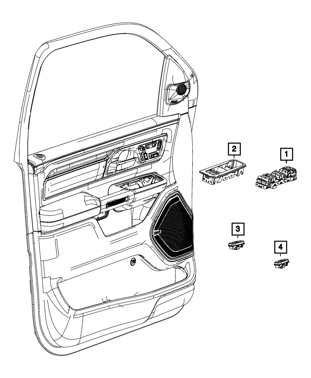 Power Window Switch, Driver - Mopar (68574284AC)