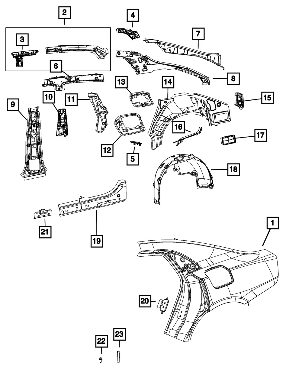 Taillamp Mounting Panel, Right - Mopar (68584522AA)