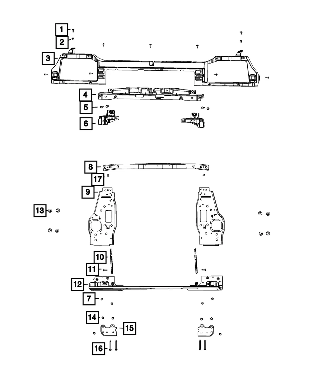 Cooling Module Bracket, Left - Mopar (68601399AA)