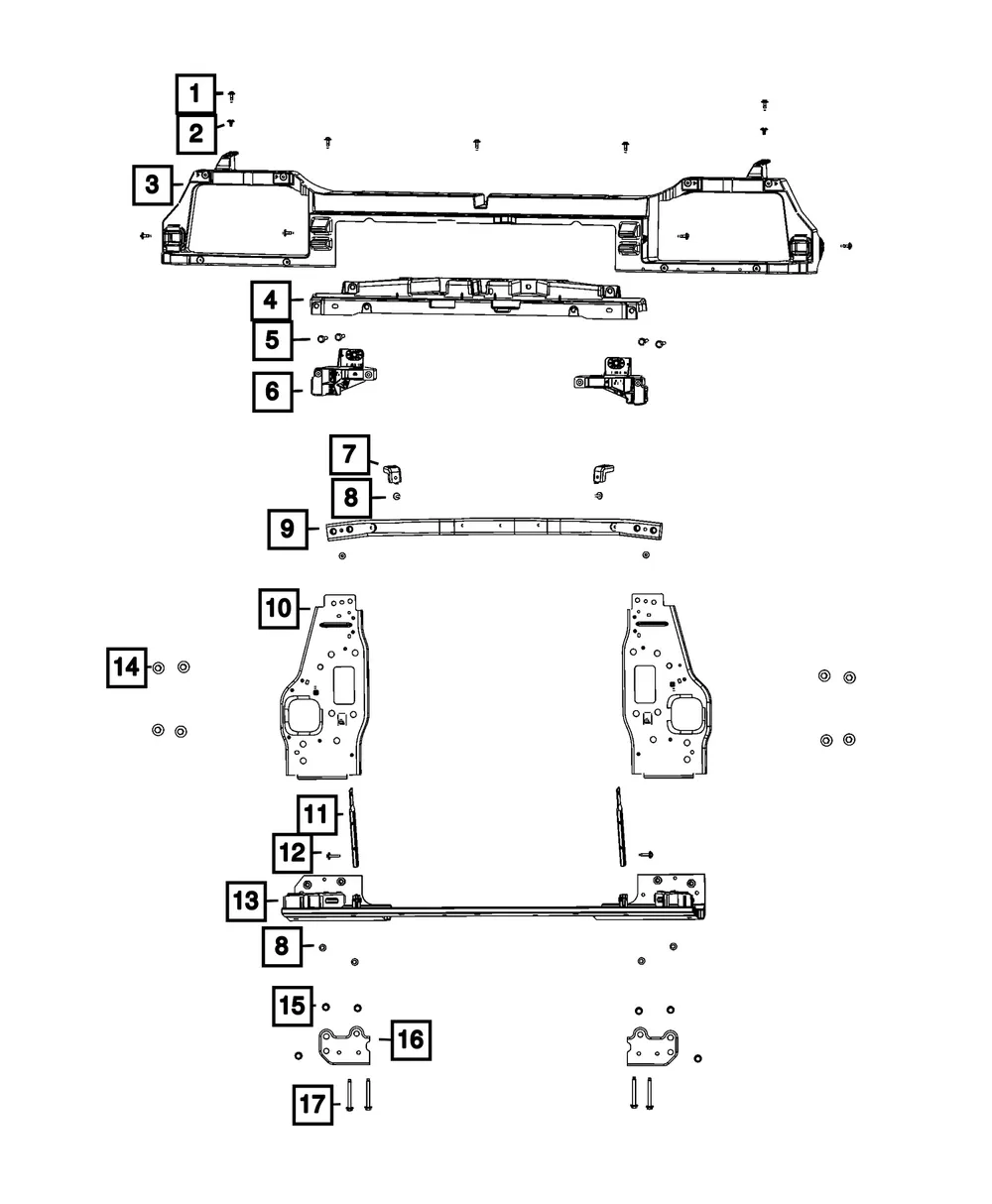 Cooling Module Bracket, Left - Mopar (68601401AA)