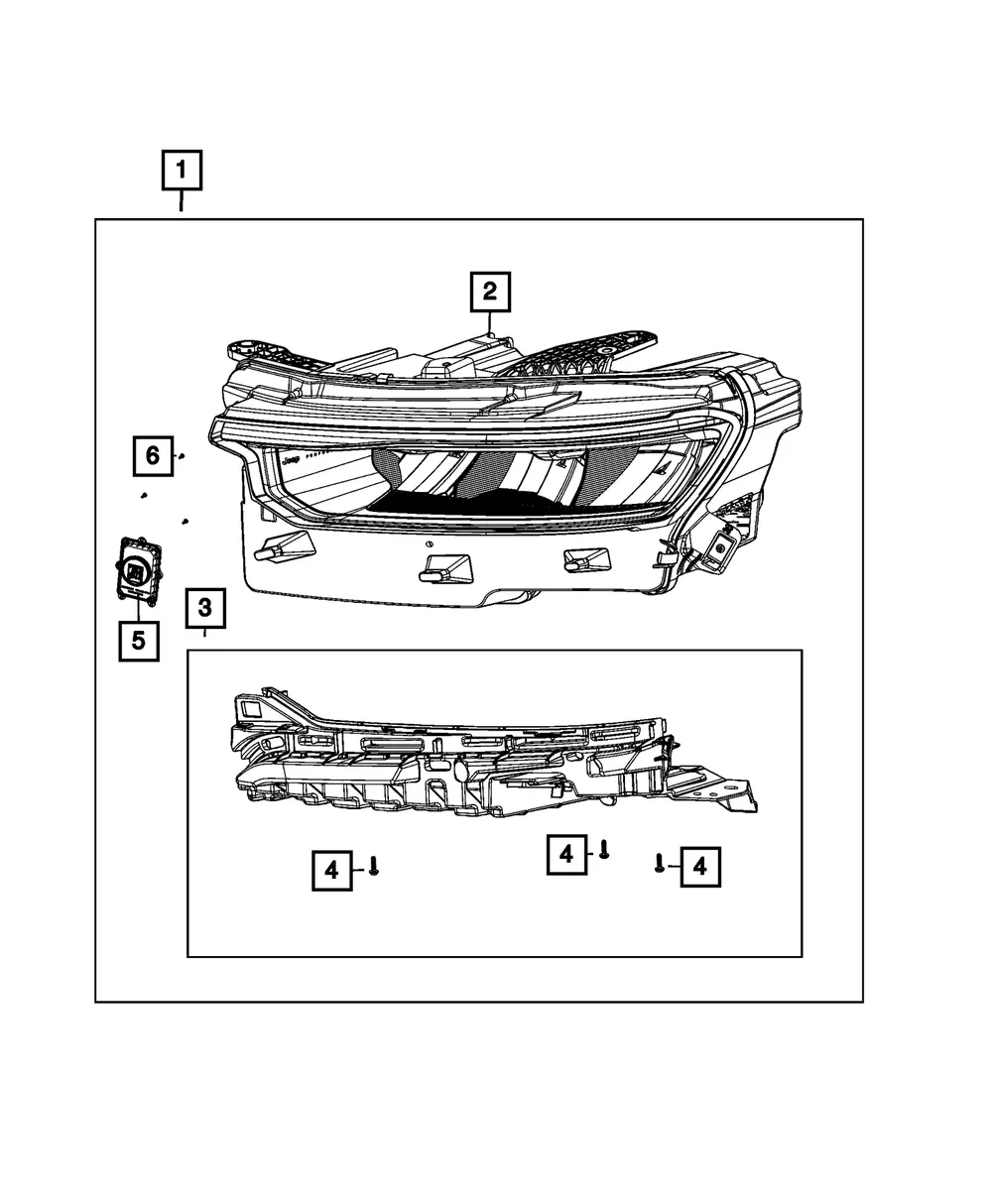 Headlamp, Left - Mopar (68606235AB)