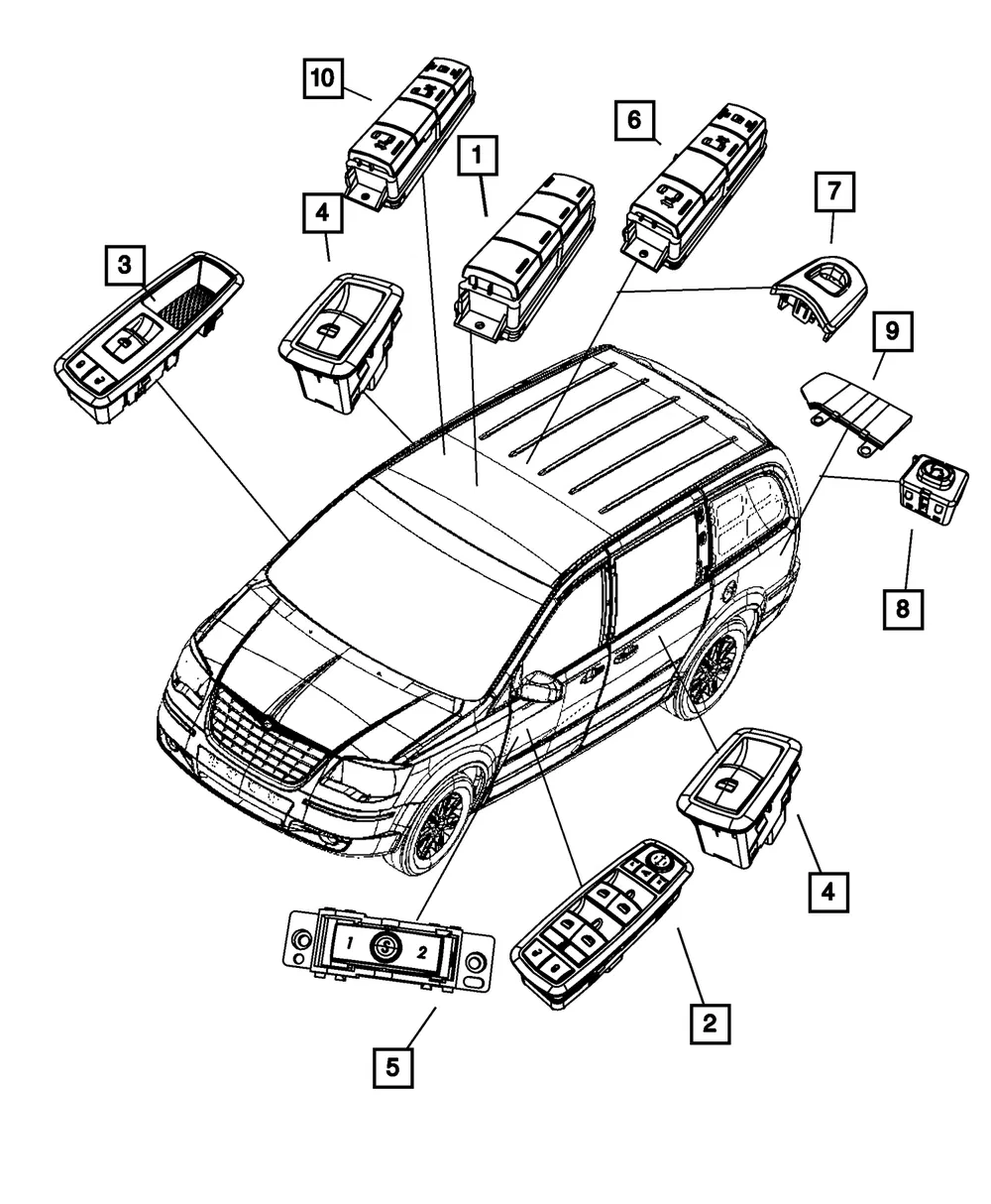 Power Window Switch - Mopar (68620449AA)