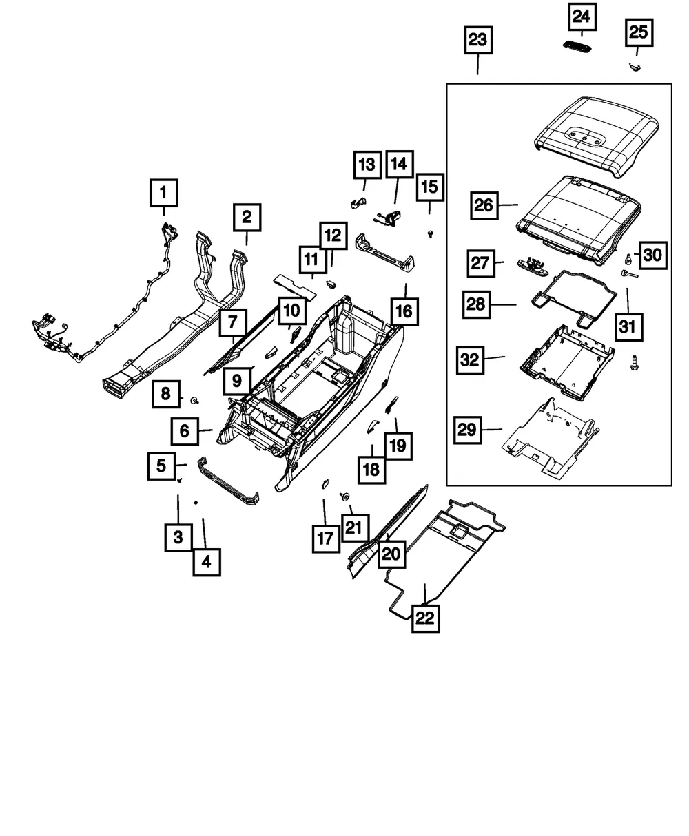 Console Wiring - Mopar (68628262AA)