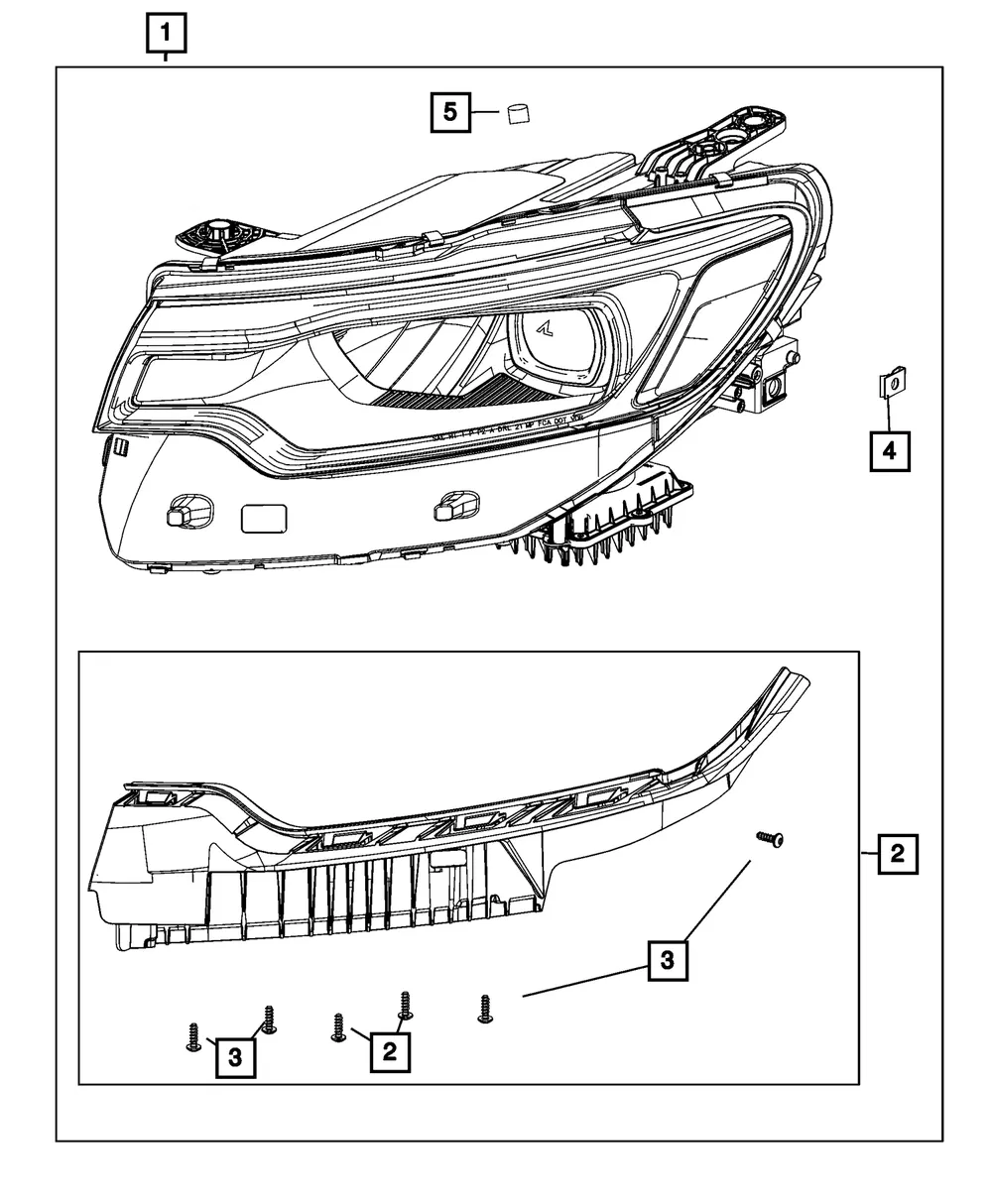 Headlamp Bracket Kit, Right - Mopar (68640574AA)