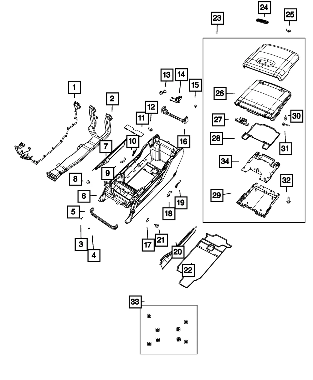 Console Wiring - Mopar (68648675AA)