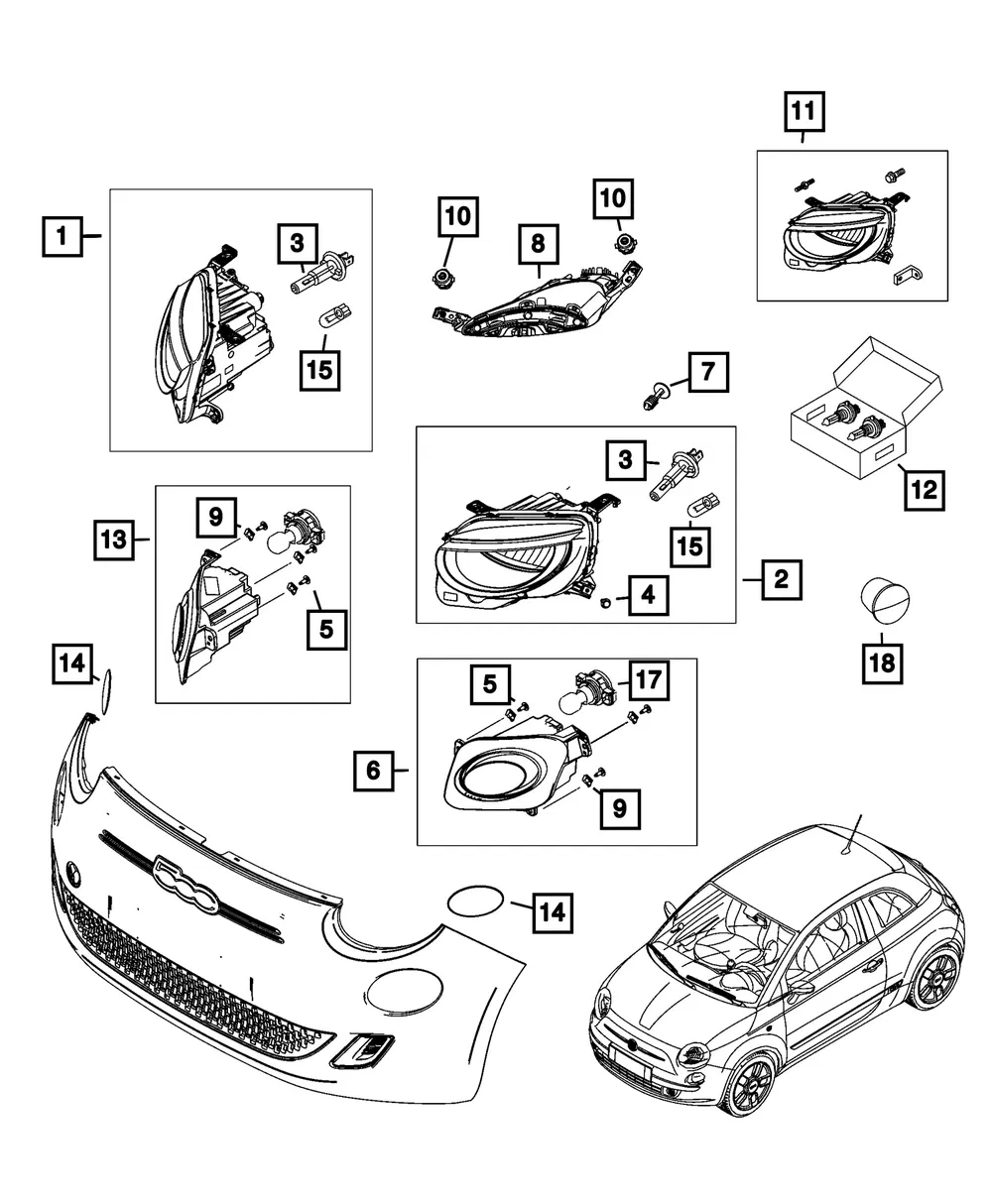 Headlamp Cap - Mopar (68765152AA)
