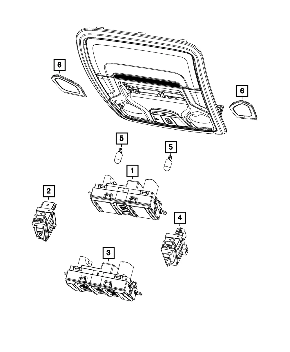 Overhead Console Switch - Mopar (6em27tx7ac)