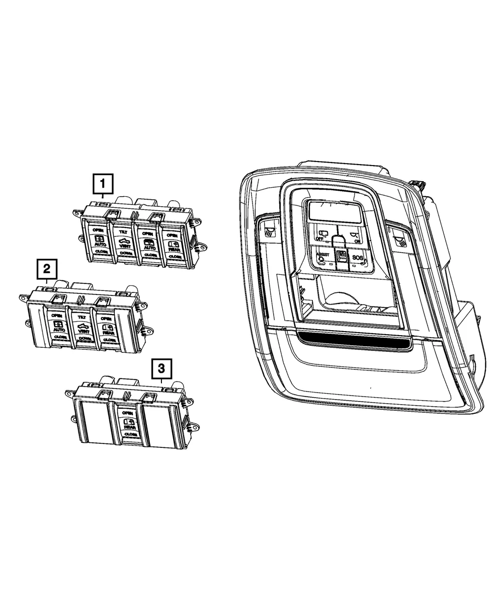 Overhead Console Switch - Mopar (6em28tx7ac)