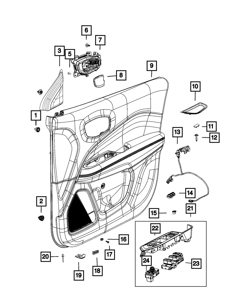 Power Window Switch, Left - Mopar (6xp84tx7ac)