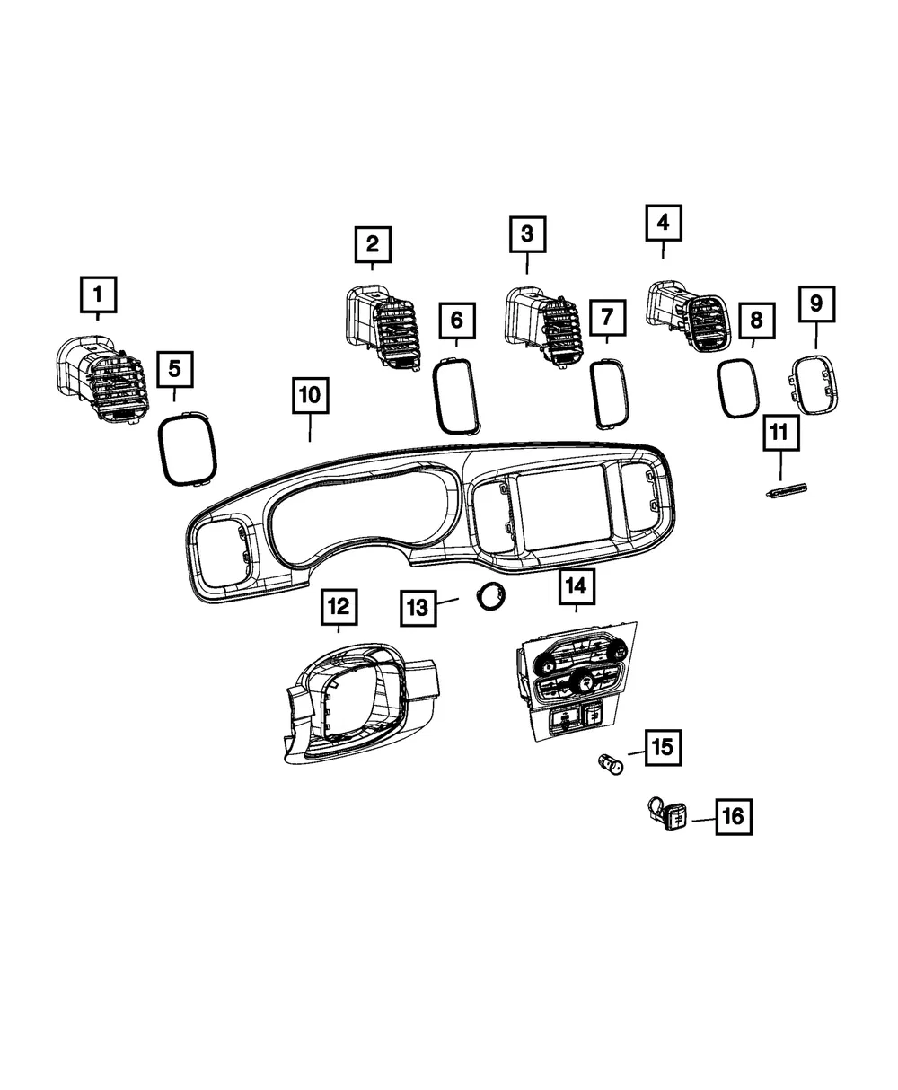 Instrument Cluster Bezel - Mopar (6zh84aaaaa)