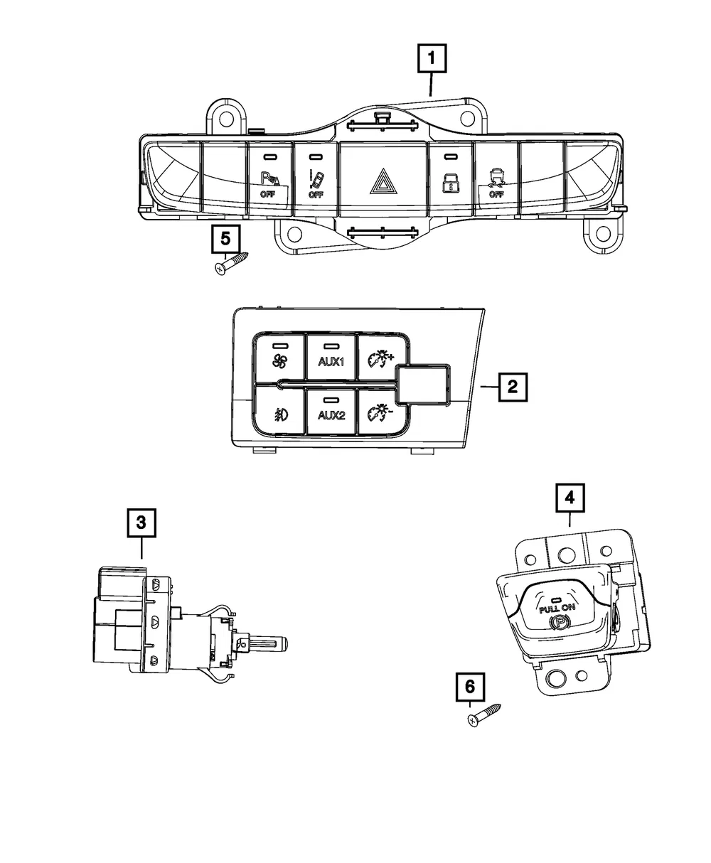 Instrument Panel Switch - Mopar (7LR59LXFAA)