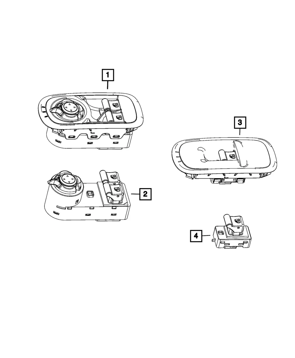 Front Door Switch And Bezel, Passenger Side - Mopar (7TL06LXHAA)